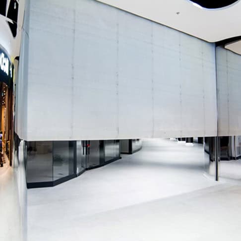 Fire-resistant curtains, KADRA, shopping centers