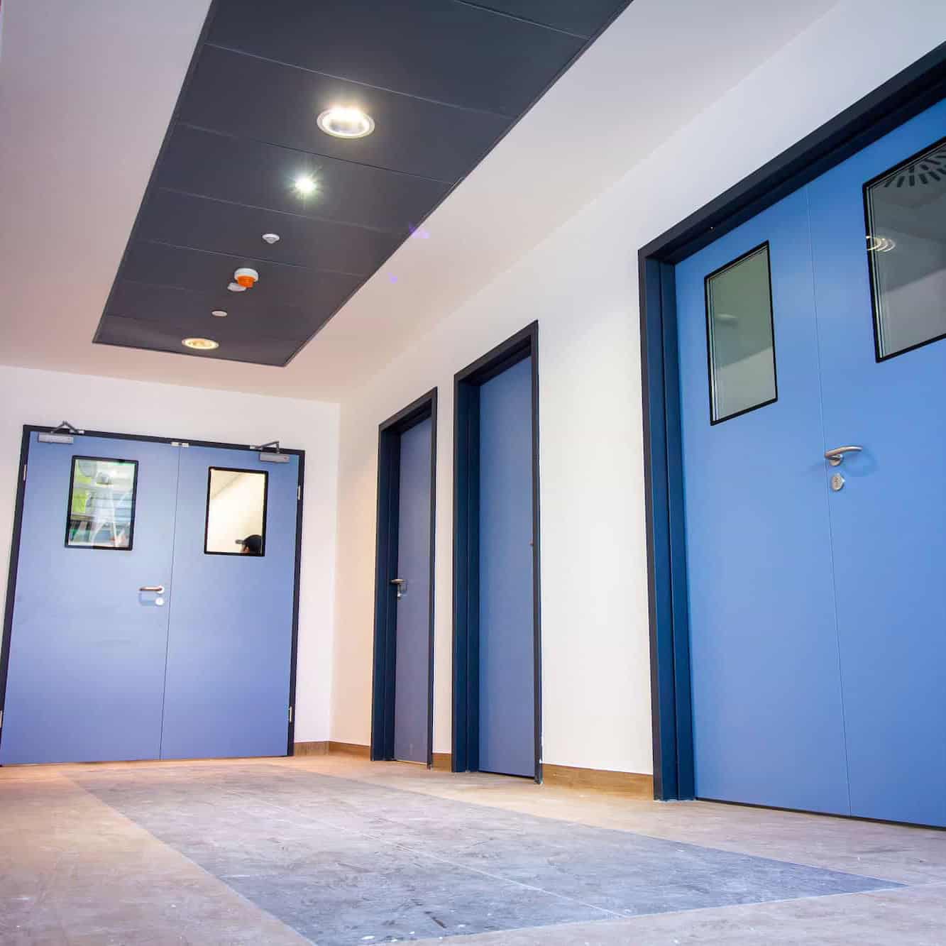 Modern, safe hospital doors for easy and secure access.